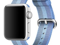 Curea iUni compatibila cu Apple Watch 1/2/3/4/5/6/7, 40mm, Nylon, Woven Strap, Blue